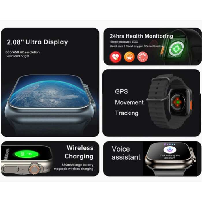 X8 Ultra 2.08-Inch NFC Always-On Display Smart Watch With Bluetooth Calling - Image 3