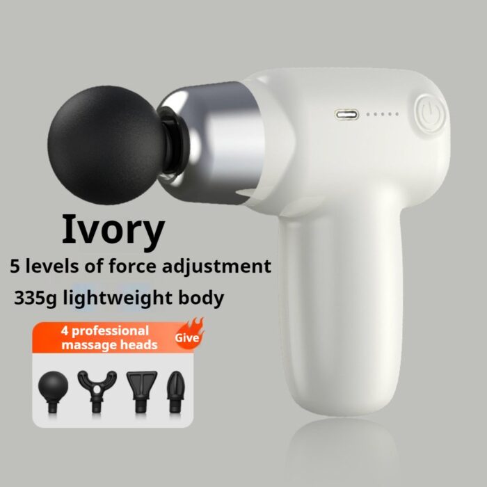 4 in 1 Compact Gun Massager | 5 Speed Levels | Portable Rechargeable Handheld Muscle Pain Reliever Device (Random color) - Image 4