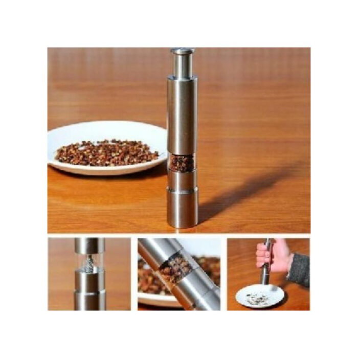 One Handed Operation Thumb Push High Quality Stainless Steel Spice Grinder - Image 3