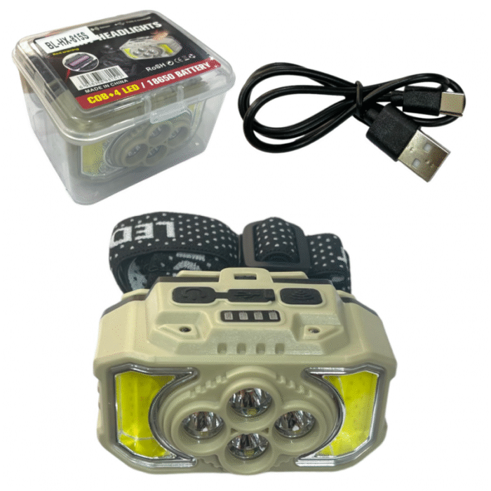 USB Rechargeable LED Miner's Headband Flashlight Lighted with Sensor Camping Work Light HX-815S / G75-040B5 - Image 7