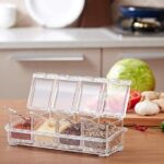 4 in1 Clear Seasoning Box Crystal Seasoning Storage Container with Spoon Clear Seasoning Rack Spice Pots for Pepper Spice - Image 7