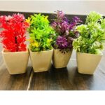Pack of 4 Mini Planters | Artificial Decoration mini Plants - Image 3