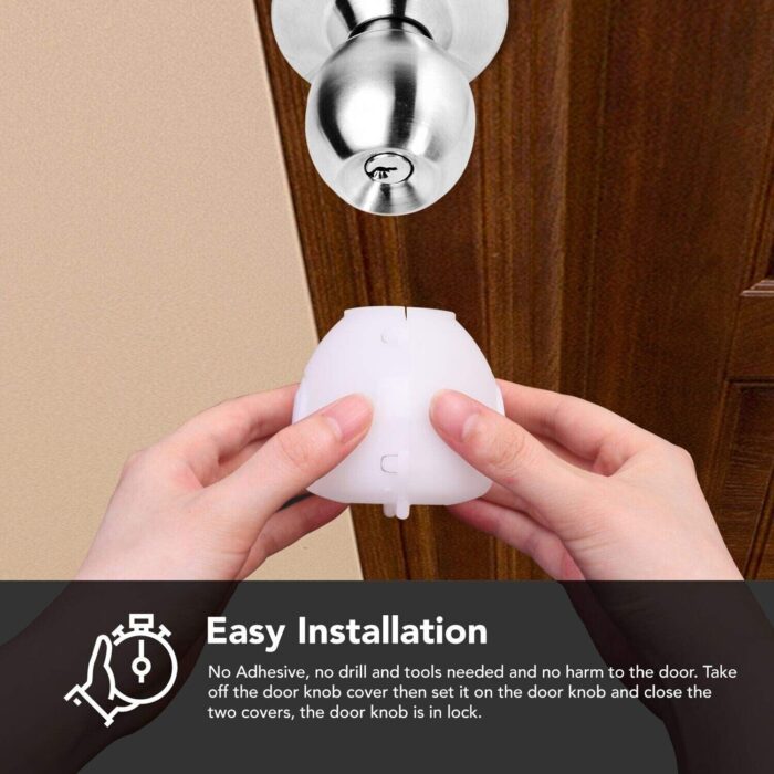 2 pcs door knob cover Baby Safety Door Knob Covers Doorknob Locks Child Children Kids Proof(random color ) - Image 12