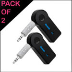 Pack of 2 Bluetooth 5.0 Transmitter Adapters with 3.5mm Audio Jack - Wireless Music Handsfree Car AUX Headphone Receivers - Image 2