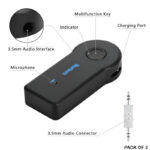 Pack of 2 Bluetooth 5.0 Transmitter Adapters with 3.5mm Audio Jack - Wireless Music Handsfree Car AUX Headphone Receivers - Image 5