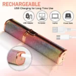 blawless 2 in 1 eyebrow trimmer | 2 In 1 Hair Remover Chargeable , Multi Attractive Color With USB Charging Cable And Cleaning Brush - Image 5