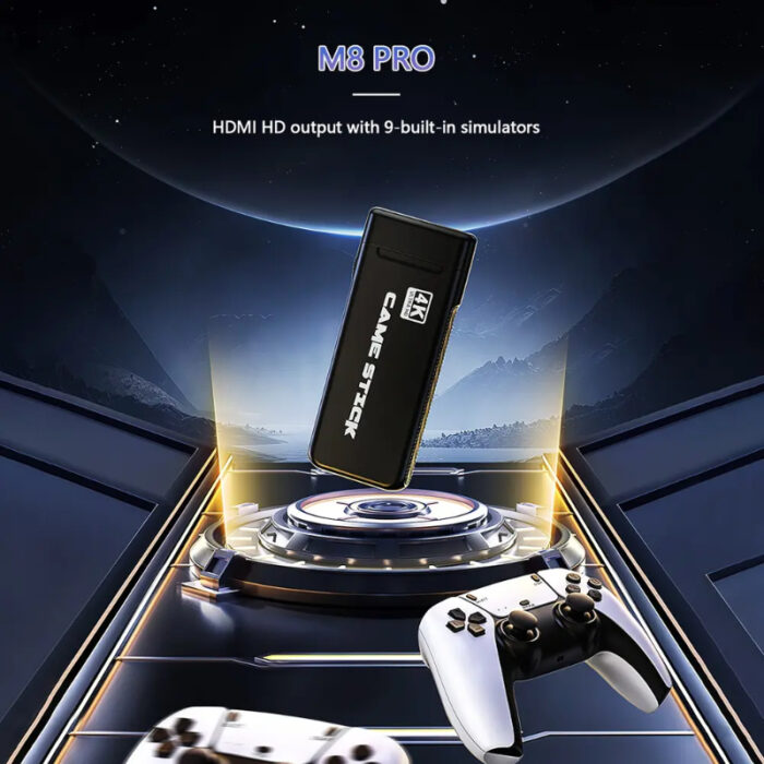 2.4G Wireless M8 Pro 4K Retro Game Stick 64GB with Classic 20000 Games, Dual Wireless Controllers - Image 5
