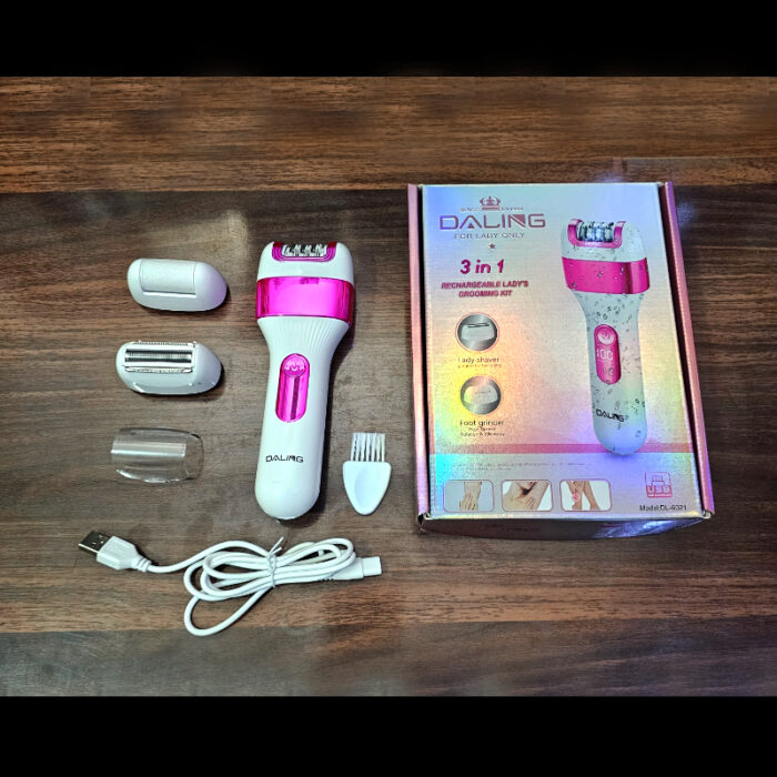 DL-6021 Daling 3-In-1 Rechargeable Grooming Kit For Women - Image 3