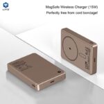 LITO LP01 Compact And Portable Bronze 10,000mAh Wireless Magnetic MagSafe Power Bank with 15W Wireless & 20W Fast Charging - Image 5