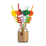 Pack Of 4 PCs Re-Usable Plastic Fruits Acrylic Drinking Straws - Image 5