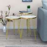 1 Piece white Coffee Table Metal Legs Coffee Table  Home Essential - Image 3