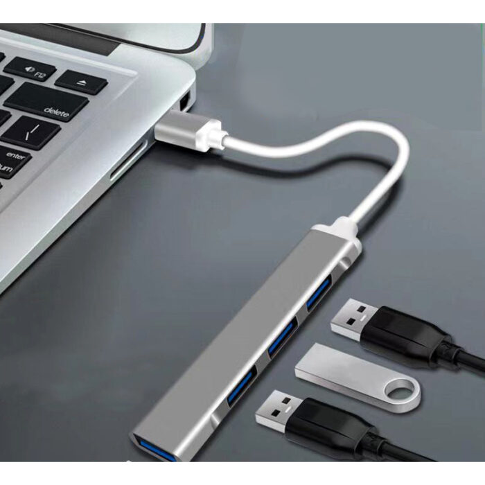 Aluminium Shell Portable 4 Ports USB 3.0 Adapter - Image 1
