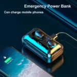 F9- TWS Bluetooth 5.0 Rechargeable Smart Touch Wireless Earphones( Black  color) - Image 5