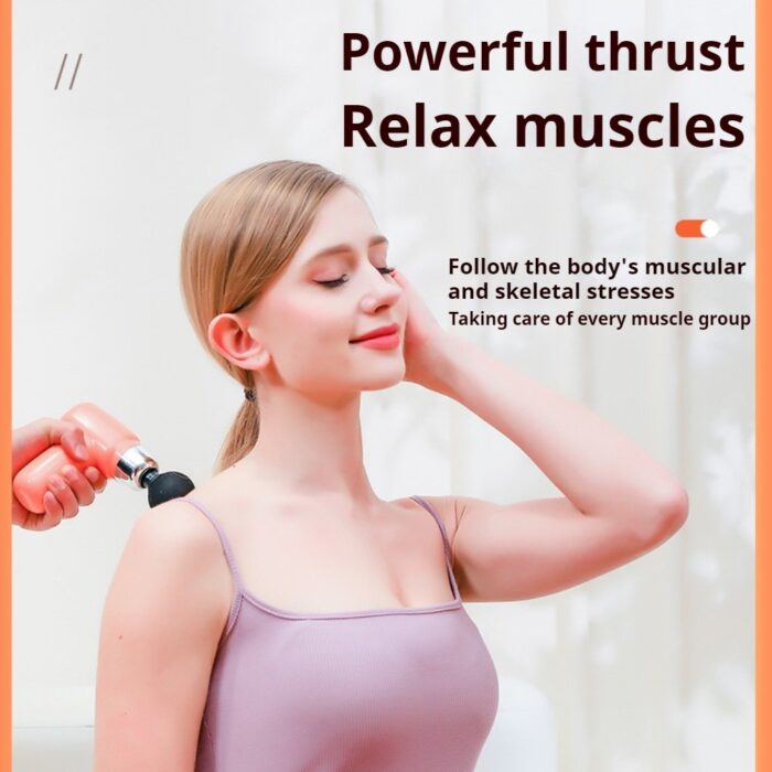 4 in 1 Compact Gun Massager | 5 Speed Levels | Portable Rechargeable Handheld Muscle Pain Reliever Device (Random color) - Image 8