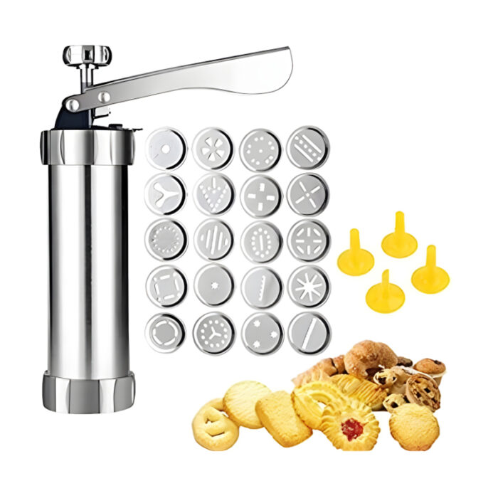 Multi-Pattern Cookie Press Machine DIY Biscuit Maker With 20 Disc Shapes And Stencils - Image 4