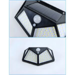 100 LEDs Rechargeable Motion Sensor Solar Interaction Waterproof Wall Lamp - Image 5