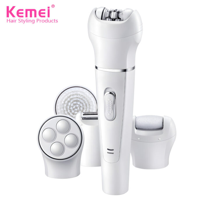 Kemei KM-2199 Multi-Functional Rechargeable Epilator: 5-In-1 Beauty Tools Kit For Women - Image 3