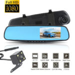 Full HD 1080P Dual Mirror Camera With 4.5" TFT LCD Crystal-Clear Recording Vehicle Blackbox DVR