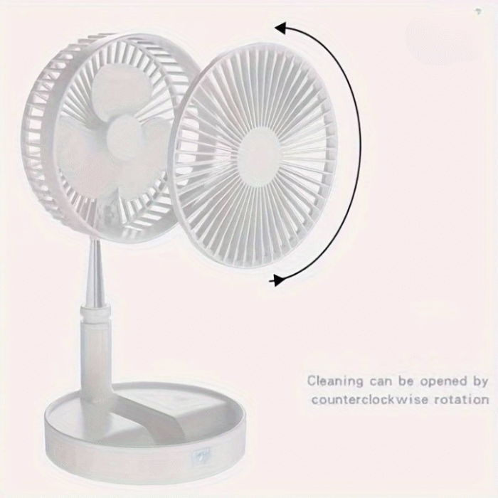Long Stand Rechargeable Portable Folding Fan | Extendable Floor & Desktop Fan: Silent, Powerful, Portable (Random color) - Image 21