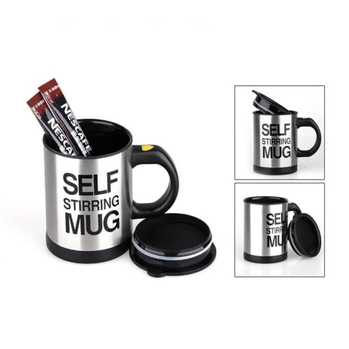 Coffee Mug Creative Stainless Steel Self Stirring With Lid Automatic Mixing Lazy Insulated Cup - Image 2