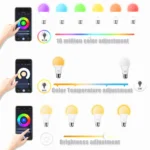 Color Changing Smart WIFI RGB led bulb, Dim-able and Color changing - Voice Controlled, 13watt - 220V LED Smart RGB Bulb, 16 Million colors + White - Image 12
