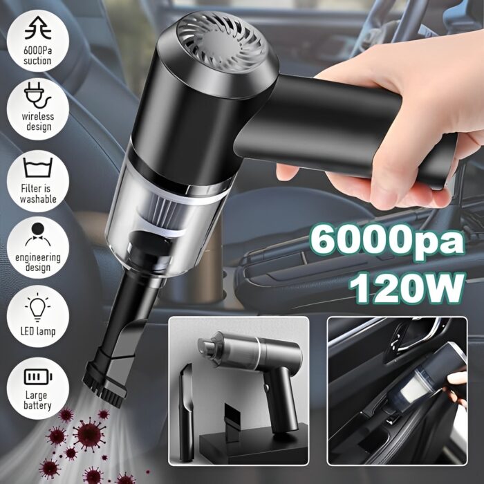 Mini Portable 3 In 1 Powerful Cordless Vacumm Cleaner Duster Blower Air Pump - Image 4