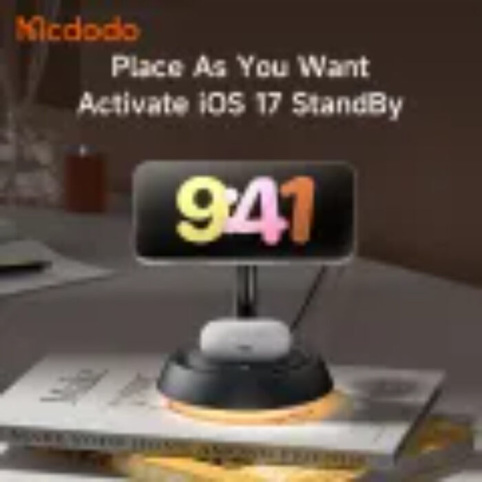 Mcdodo 3-in-1 Magnetic Wireless Charging Station with Ambient Night Light - Image 3