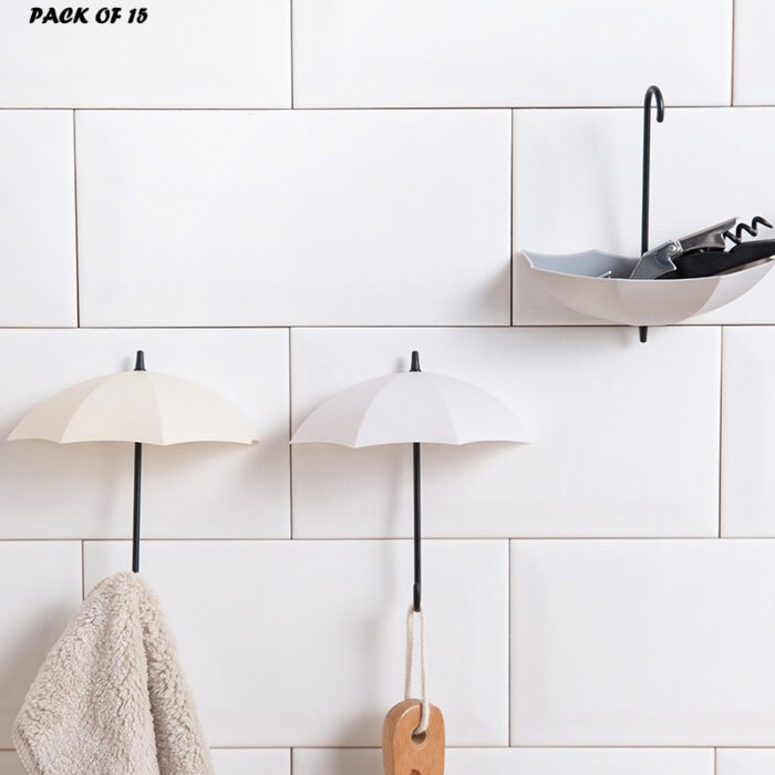 Pack Of 15 Pcs Umbrella Hook Wall Door Key Hanger Key Holder Decorative Hooks - Image 9