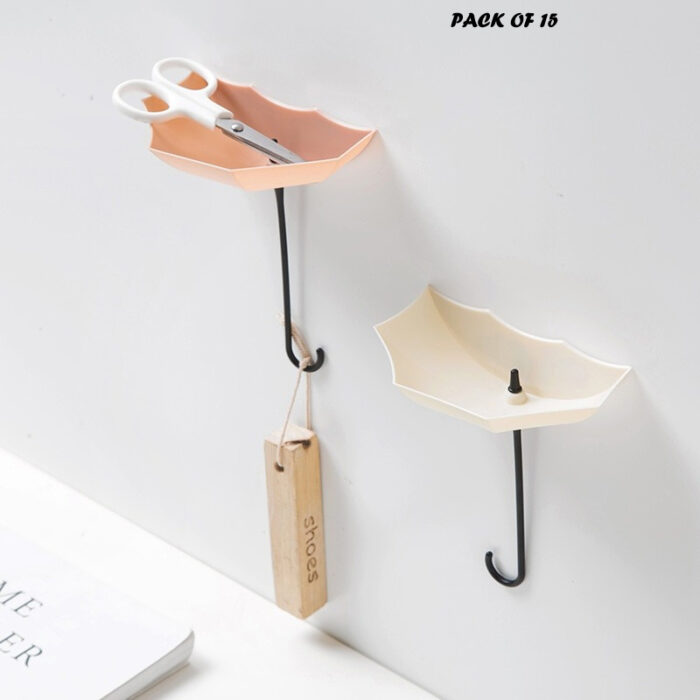Pack Of 15 Pcs Umbrella Hook Wall Door Key Hanger Key Holder Decorative Hooks - Image 7