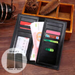 Pack of 2 Luxury Men's Ultra-Thin Long Wallets - Woven Pattern Multi-Card Clutch - Image 2