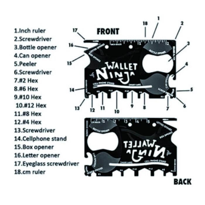 Ninja 18 In 1 Multi-Purpose Tool Pocket Hand Tools Camping Tool - Image 4