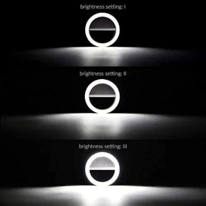 Pack Of 2 Mini Portable USB Rechargeable Selfie Ring Light With 3 Brightness Levels - Image 10