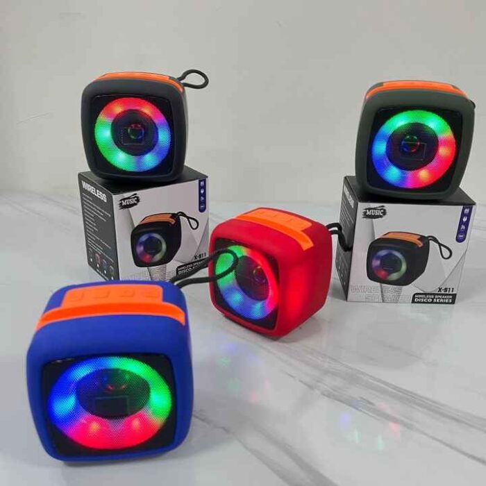 X-911 Wireless Portable Rechargeable Mini Blutooth Speaker With LED Lights And Best For Indoor, Outdoors (Random Color) - Image 1