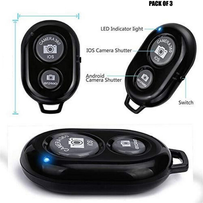 Pack Of 3 Easy Pair Mini Selfie Bluetooth Remote Shutter For All Smart Phones - Image 8
