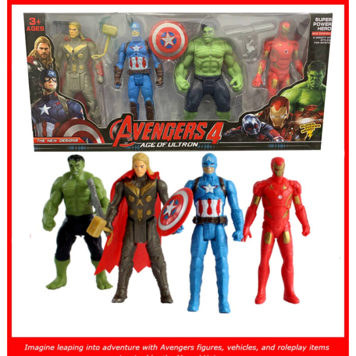 Colorful Justice Avengers Super Heroes 4 in 1 Action Figure Toy for Kids - Image 1