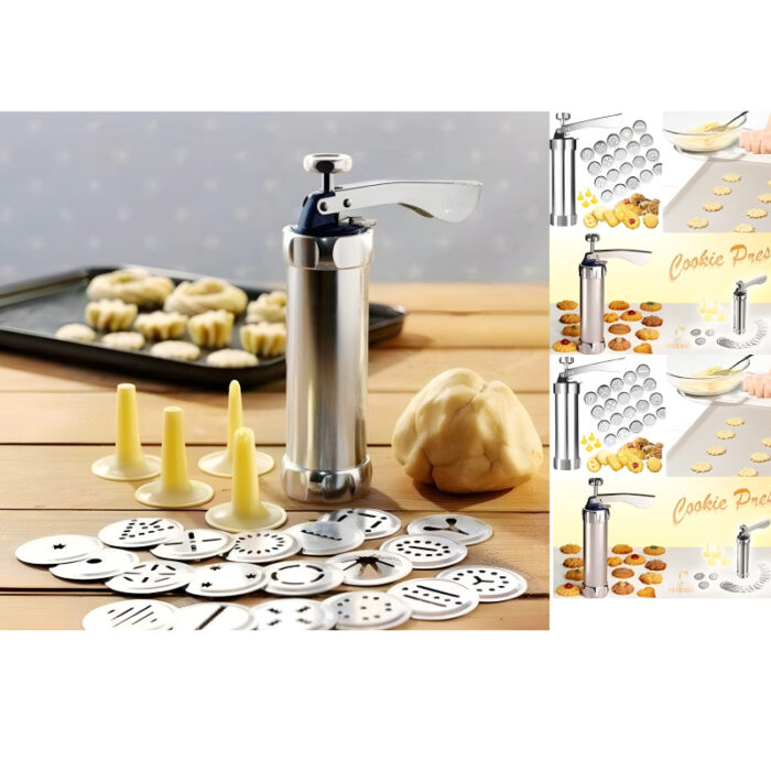 Multi-Pattern Cookie Press Machine DIY Biscuit Maker With 20 Disc Shapes And Stencils - Image 5