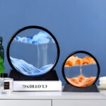 Dynamic 3D Sandscape Glass Art Fascinating Flowing Sand Frame for Elegant Home Decor - Image 3