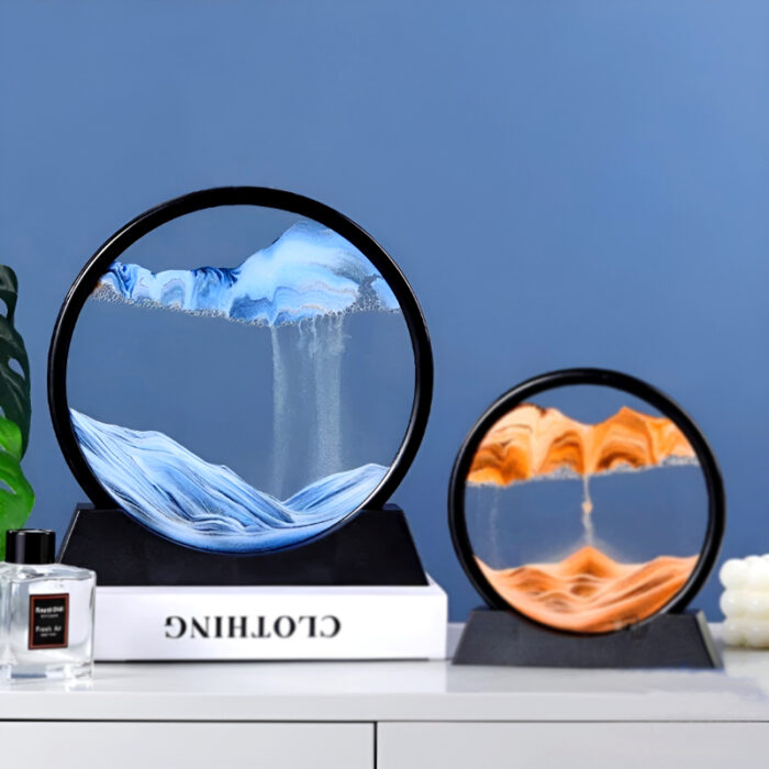 Dynamic 3D Sandscape Glass Art Fascinating Flowing Sand Frame for Elegant Home Decor - Image 3