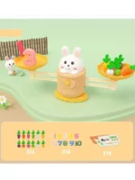 Rabbit Carrot Math Balance Toy Set,educational tool Preschool Shape Matching Toys Carrot Counting Game - Image 6
