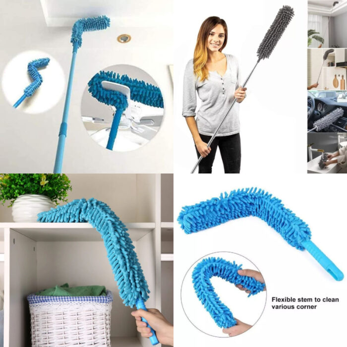 Multi-Functional Flexible Micro Fiber Duster With Telescopic Stainless Steel Handle - Image 2