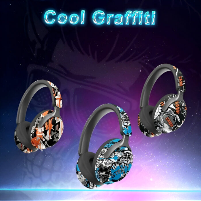AKZ-38 Graffiti Style Wireless Bluetooth Headphones with 6D Stereo Sound & Built-in Mic - Image 14