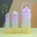 3pcs Motivational Hydration Trio Leak Proof Gradient Frosted Sports Water Bottle - Image 12