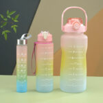 3pcs Motivational Hydration Trio Leak Proof Gradient Frosted Sports Water Bottle - Image 13