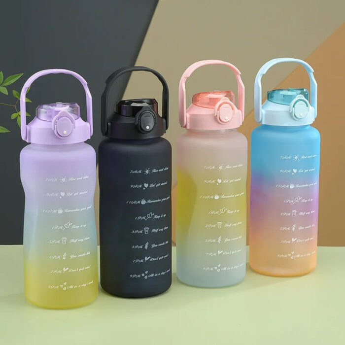 3pcs Motivational Hydration Trio Leak Proof Gradient Frosted Sports Water Bottle - Image 6