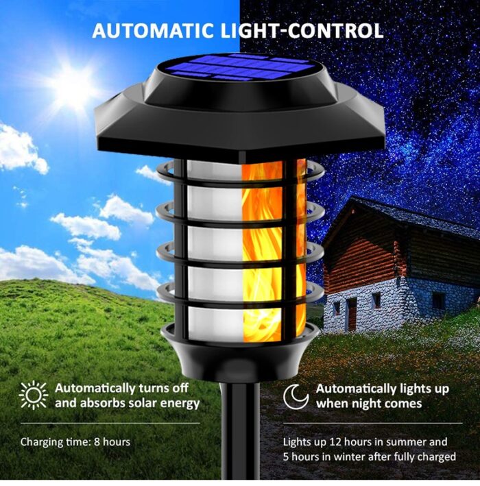 2 in 1 Solar Flame Lamp | Outdoor Led Waterproof Decoration Garden Lawn Light - Image 13