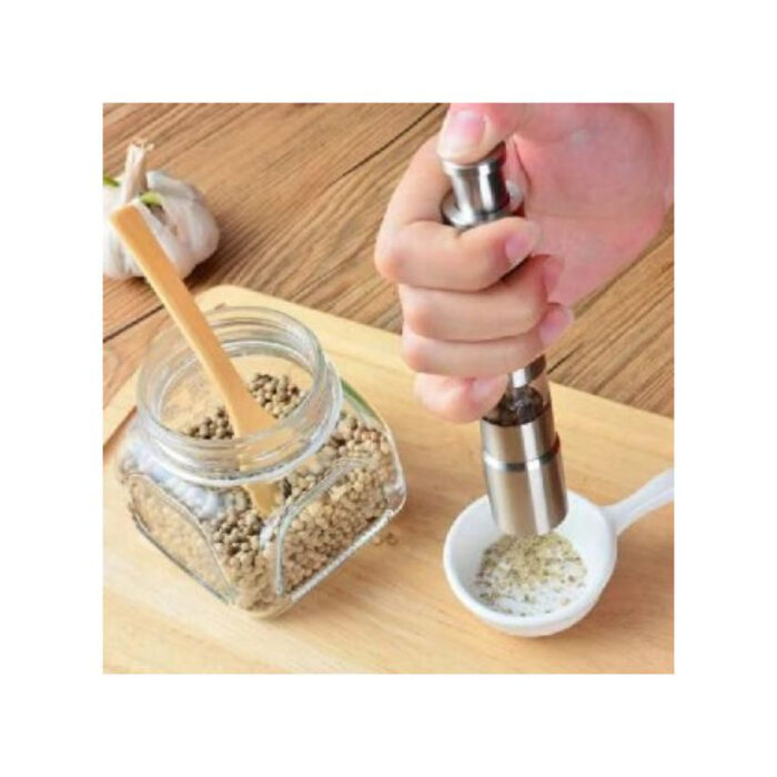 One Handed Operation Thumb Push High Quality Stainless Steel Spice Grinder - Image 5