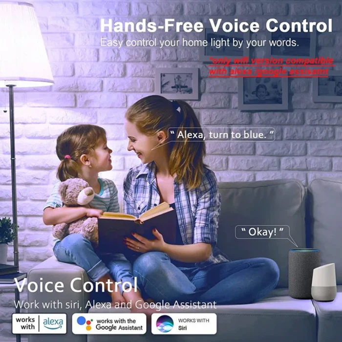 Color Changing Smart WIFI RGB led bulb, Dim-able and Color changing - Voice Controlled, 13watt - 220V LED Smart RGB Bulb, 16 Million colors + White - Image 13