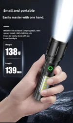 Rechargeable White Laser Super Battery Aluminum LED Flashlight, Body  Tactical,Long Battery Zoomable, Light - Image 7