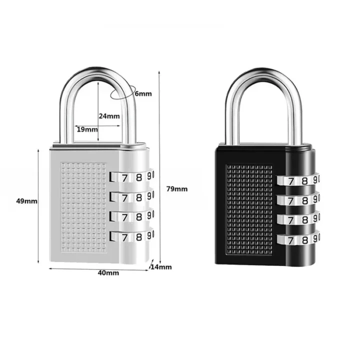 4 Dial Digit Combination Padlock Heavy Duty Weatherproof Code Resettable Changeable Lock Outdoor Use for Door Cabinet Safely 400g - Image 4
