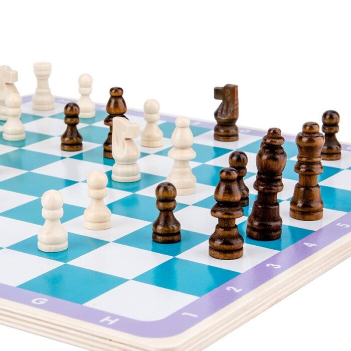 4 In 1 Wooden Flying Chess Gomoku Checkers Board Set Interactive Game Toy For Kids - Image 1